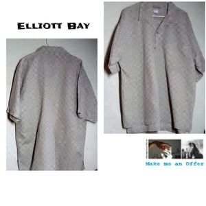 Elliott Bay Men's Beige Print Shirt Size XL